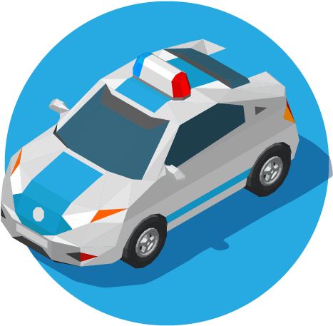 Isometric Police Car Illustration PNG