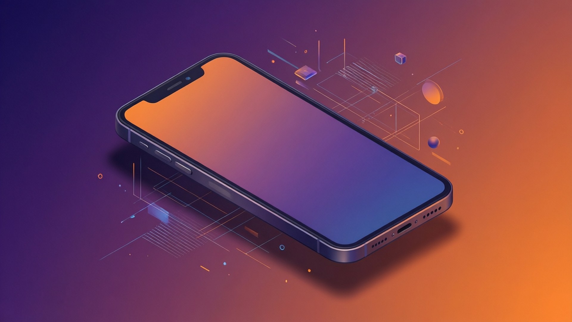 Isometrisk Smartphone Flyder Wallpapers