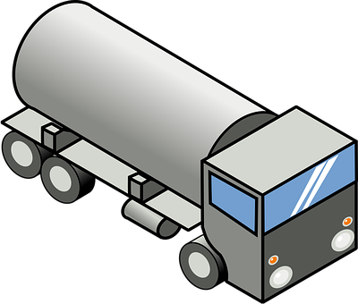 Isometric Tanker Truck Illustration PNG