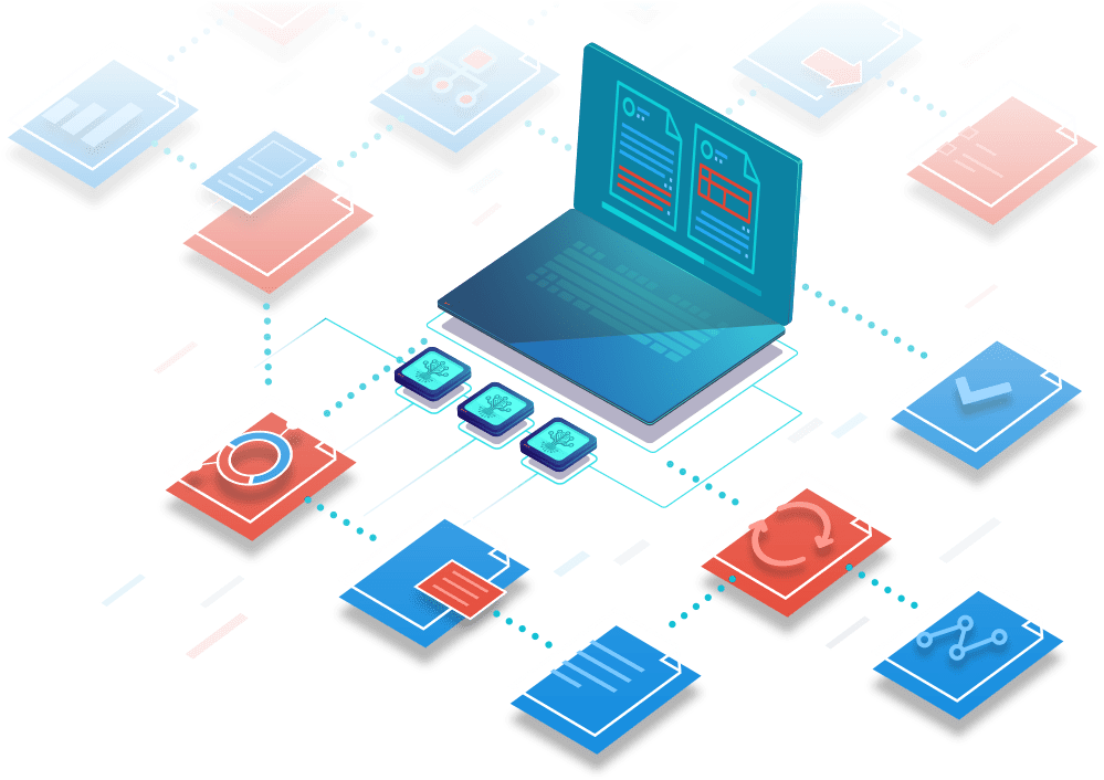 Isometric Technology Integration Illustration PNG