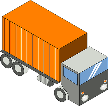Isometric Truck Illustration PNG