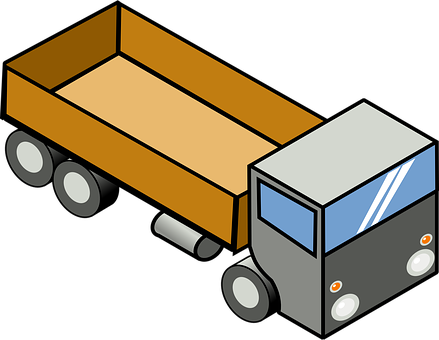 Isometric Truck Illustration PNG