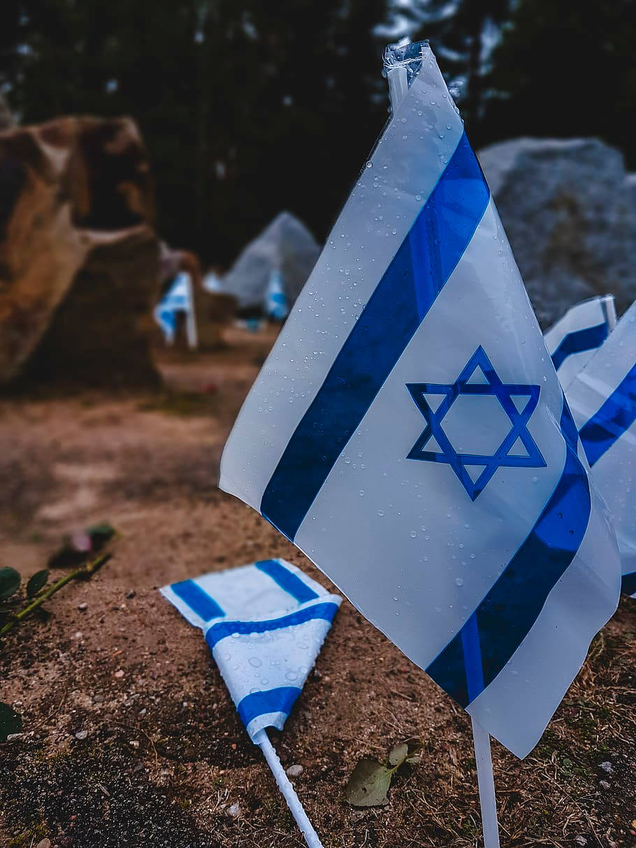 Israel Flag In Translucent Plastic Wallpaper