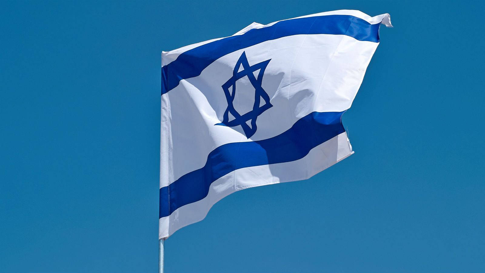 Israel Flag On A Pole Wallpaper