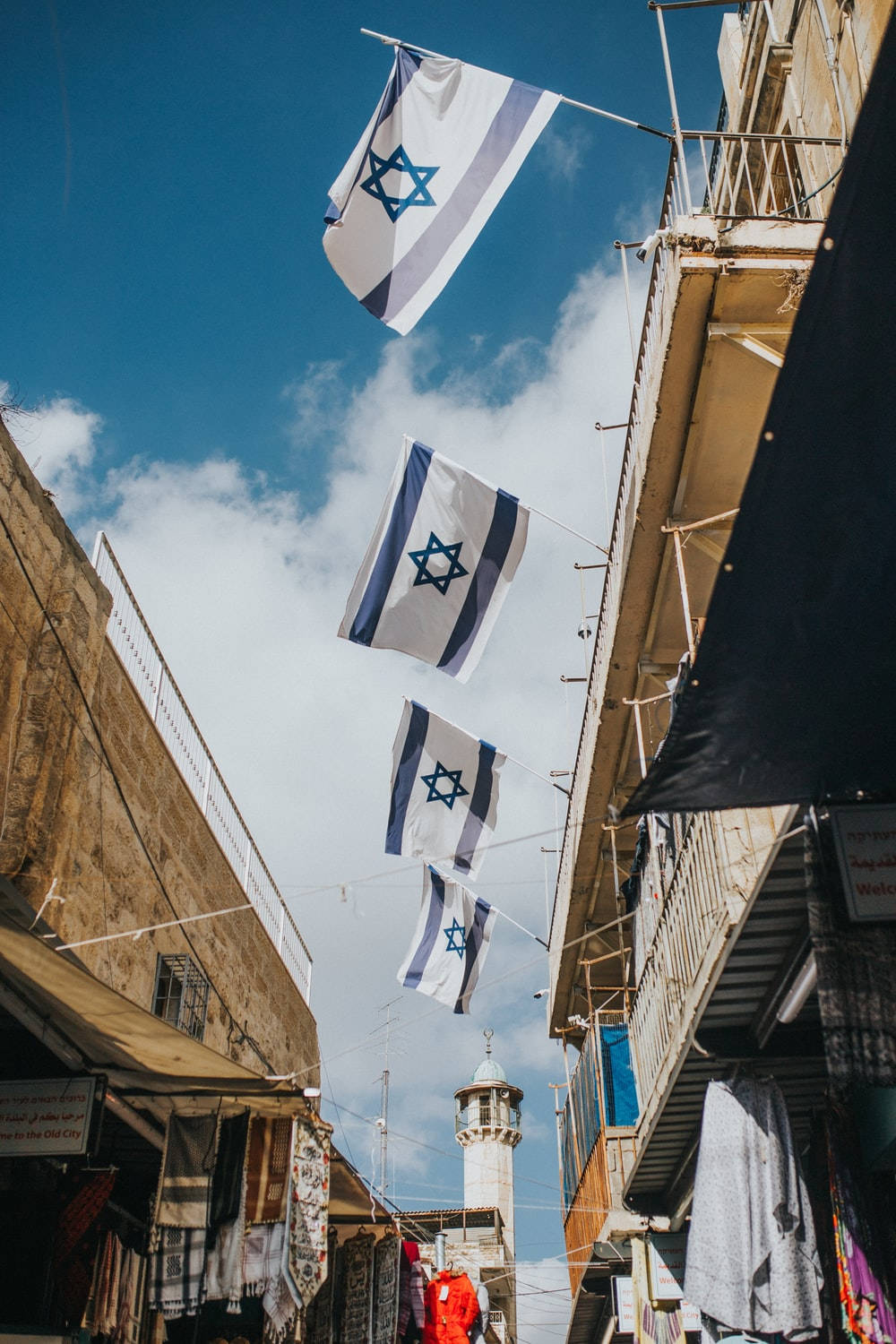 Israel Flag On Balcony Wallpaper