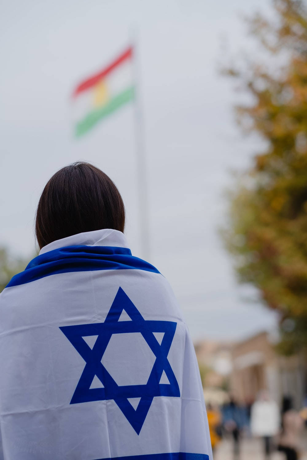 Israel Flag On Girls Back Wallpaper