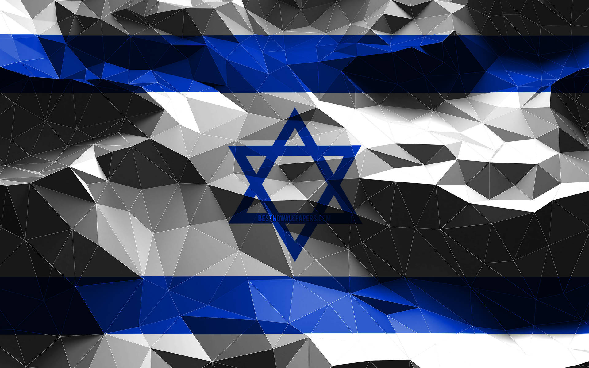 Israel Flag With Geometric Design Wallpaper