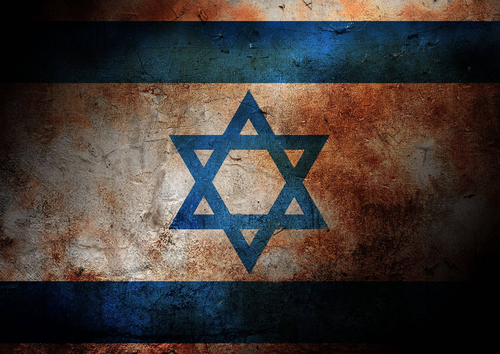 Israel Flag With Rust Wallpaper