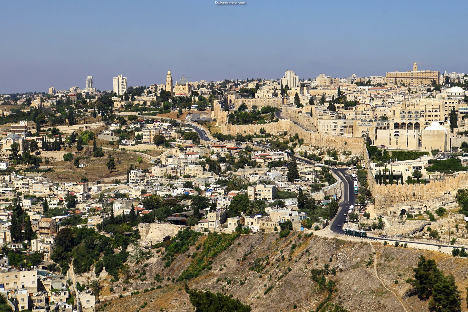Vis Israel Mount Zion i drømagsigtekonfiguration Wallpaper