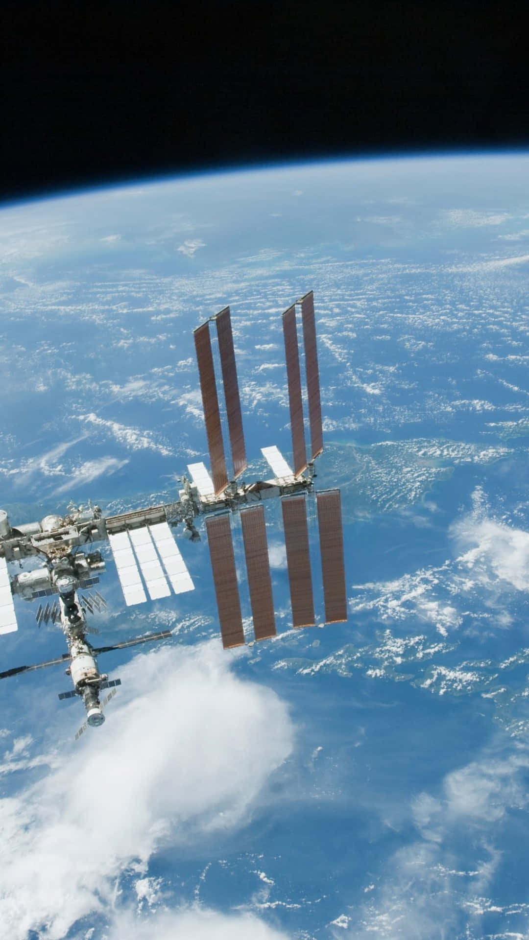 International Space Station Orbiting Earth Wallpaper
