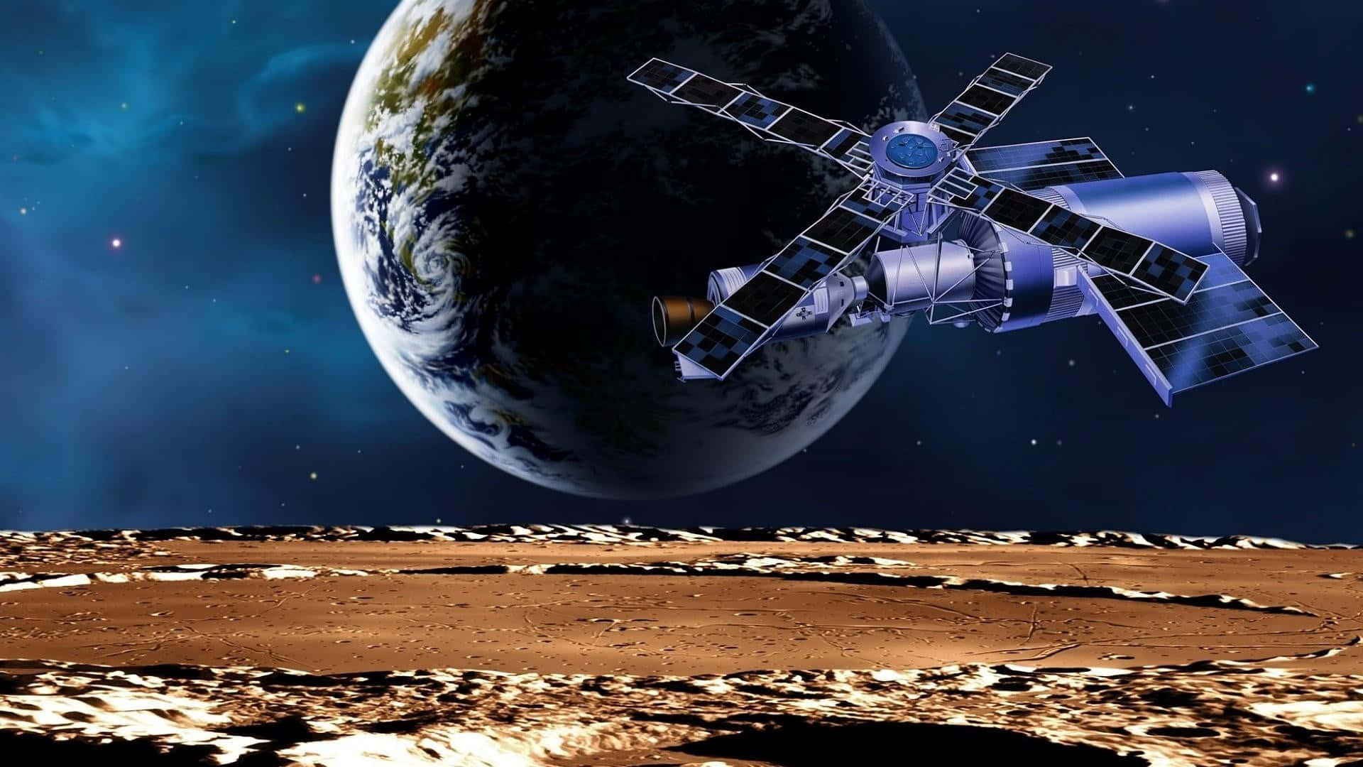 International Space Station orbiting Earth Wallpaper