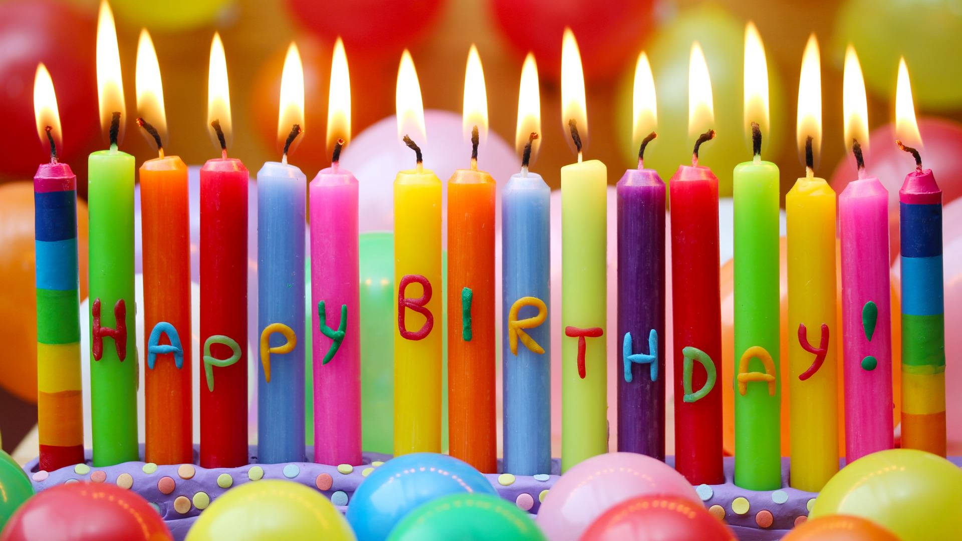 It's My Birthday Colorful Candles Wallpaper