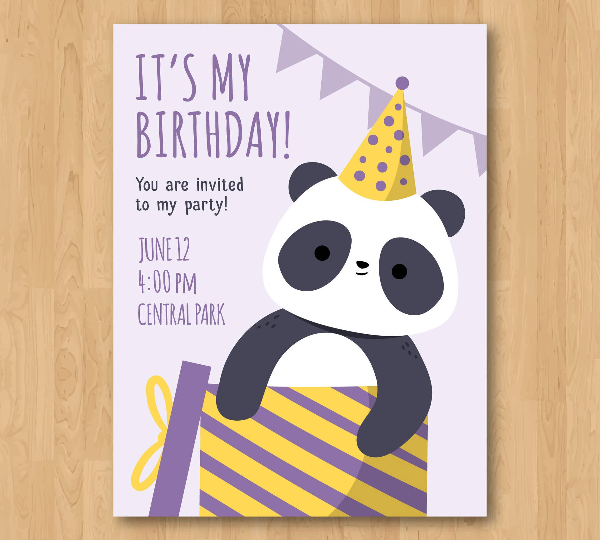 Det er mit fødselsdag Panda Invitation Wallpaper Wallpaper