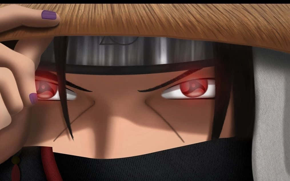 The enigmatic Itachi Uchiha stands with confidence in the glow of the moonlight.