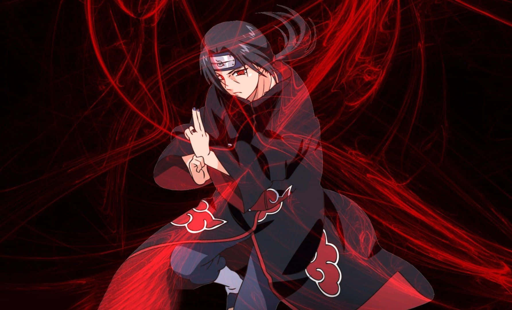 Itachi Uchiha, a powerful ninja in a pensive and serene moment