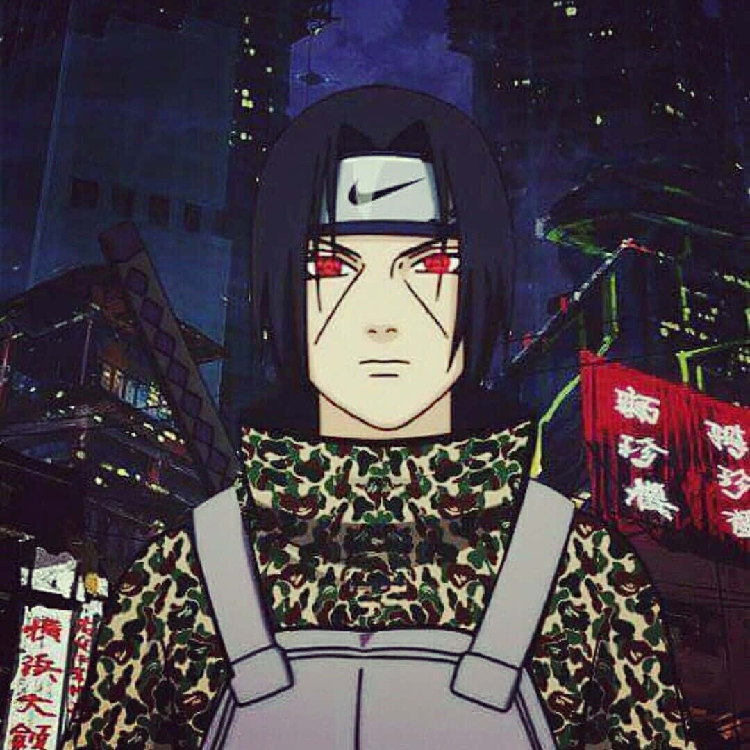 Itachi Aesthetic With Sharingan Eyes And Nike Headband In Japan Picture