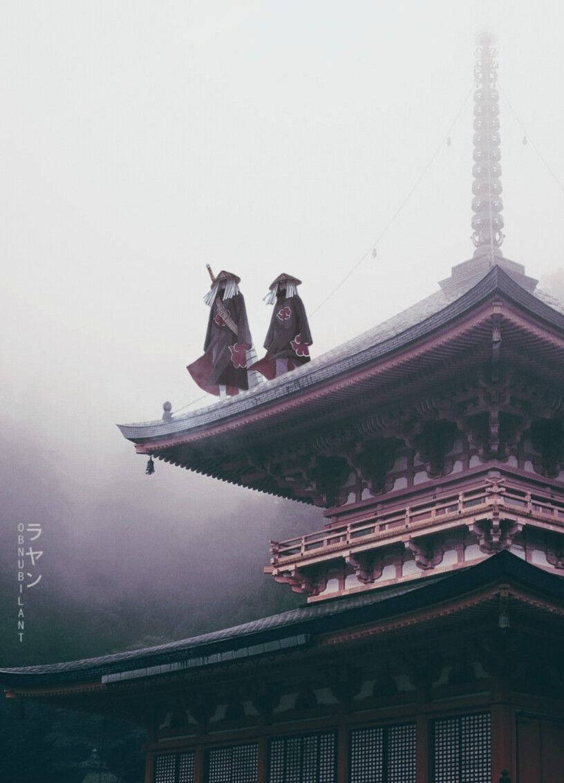 Itachi And Kisame On The Roof Wallpaper