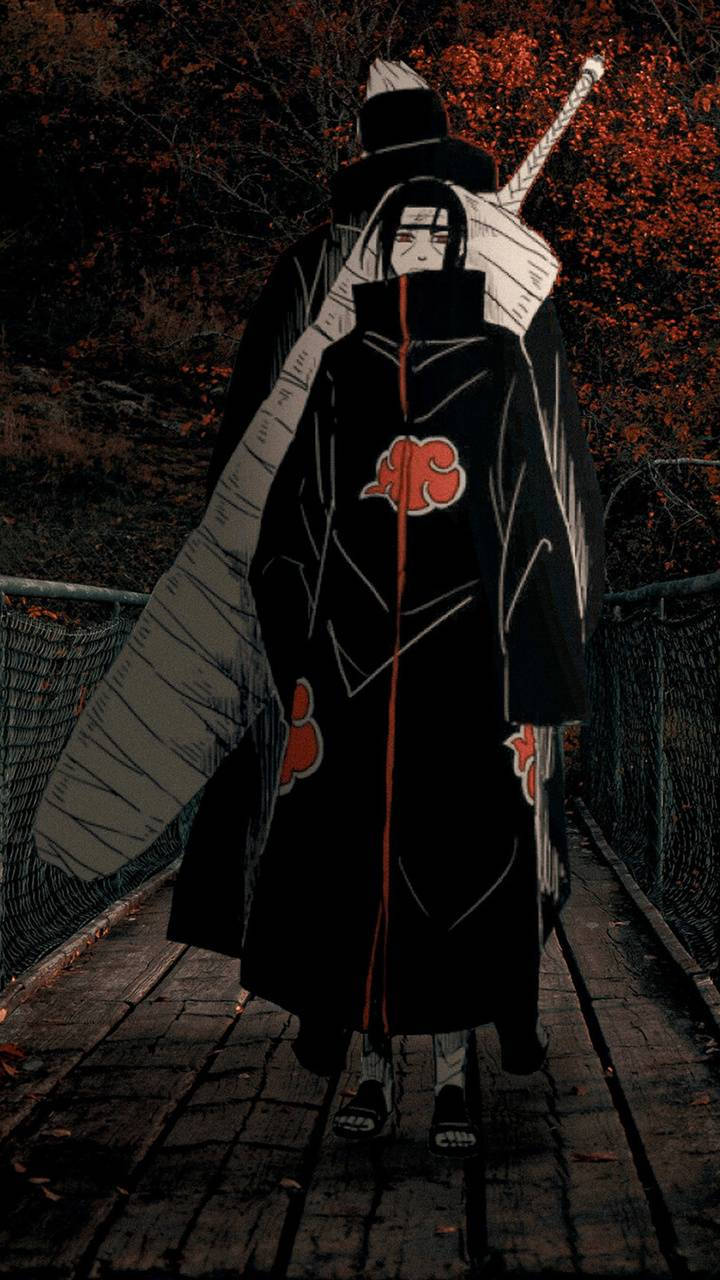 Itachi and Kisame, legendary members of Akatsuki from the anime Naruto. Wallpaper