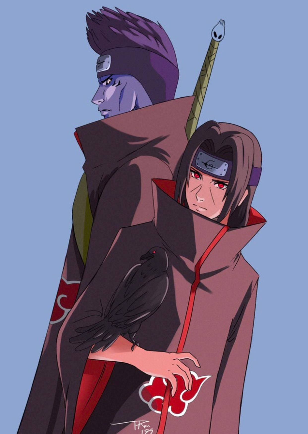 Itachi And Kisame Back To Back Pose Wallpaper