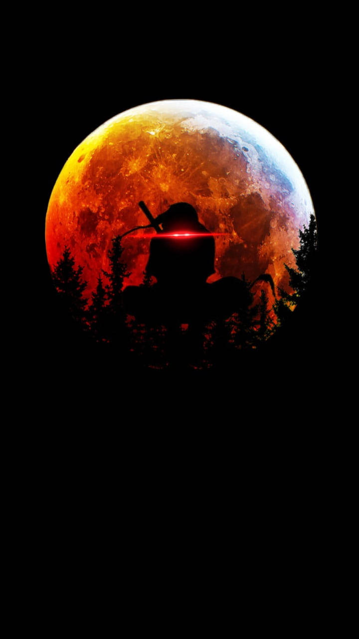 Itachi Uchiha Red moon silhouette picture  Silhouette pictures The weeknd  drawing Itachi