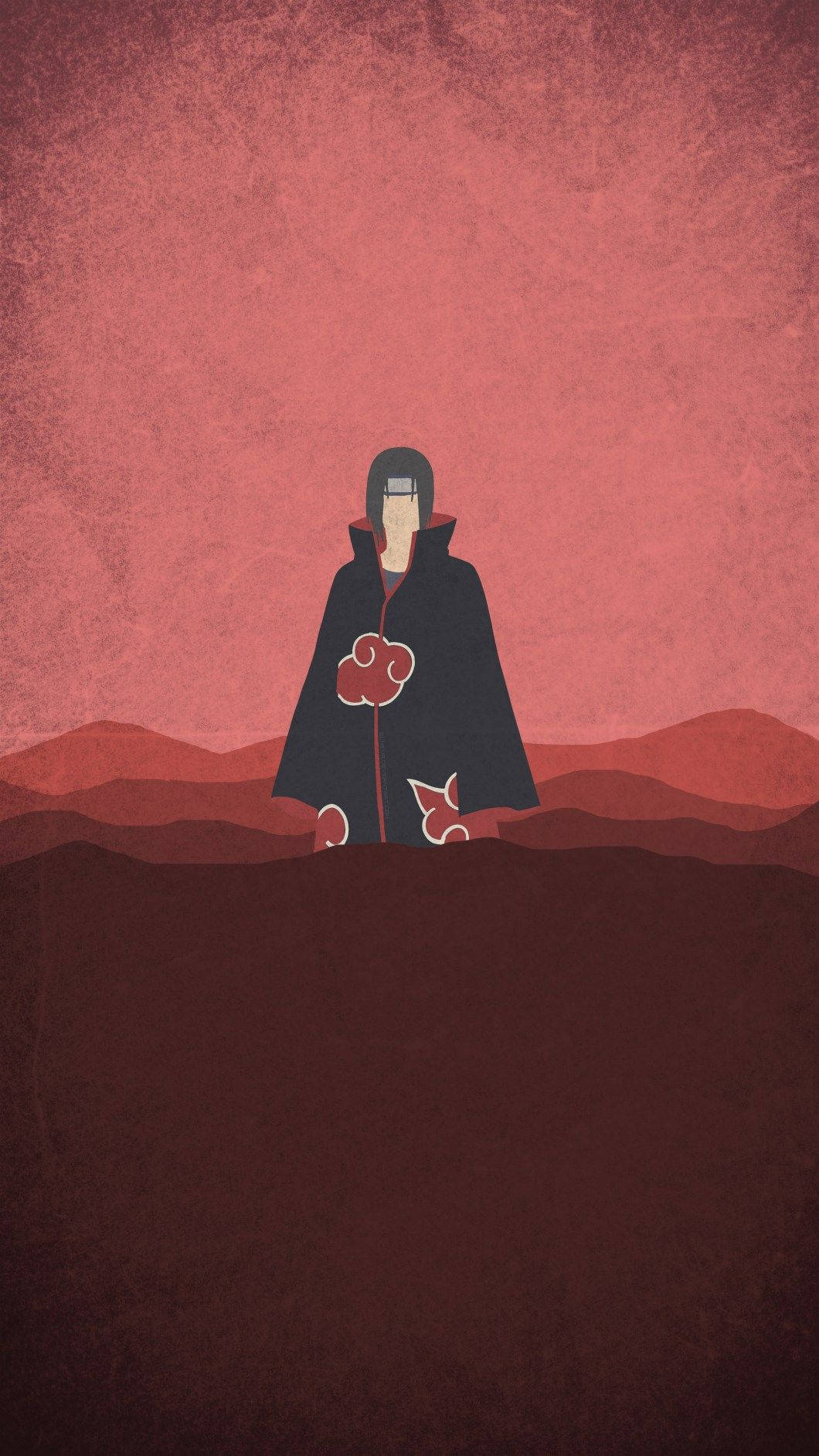 Bold and Intriguing Itachi Phone Red Minimalist Wallpaper Wallpaper