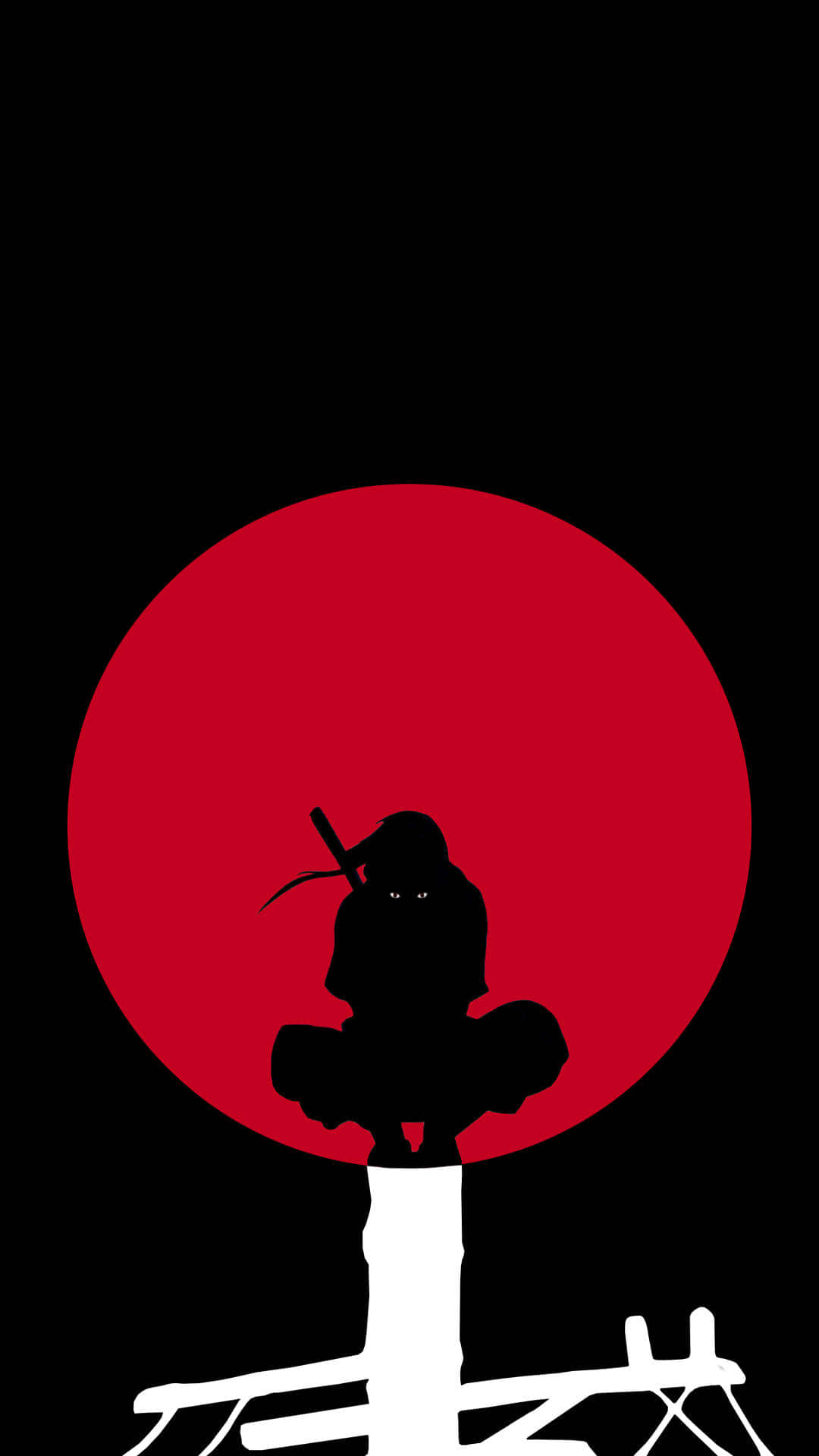 Download Itachi Silhouette Red Moon Wallpaper | Wallpapers.com