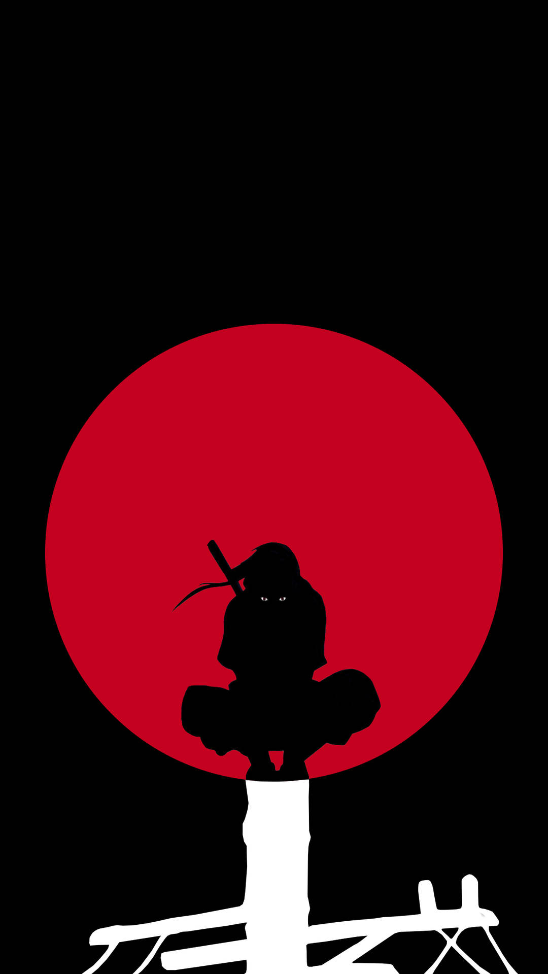Itachi Uchiha Nero Su Rosso Sfondo