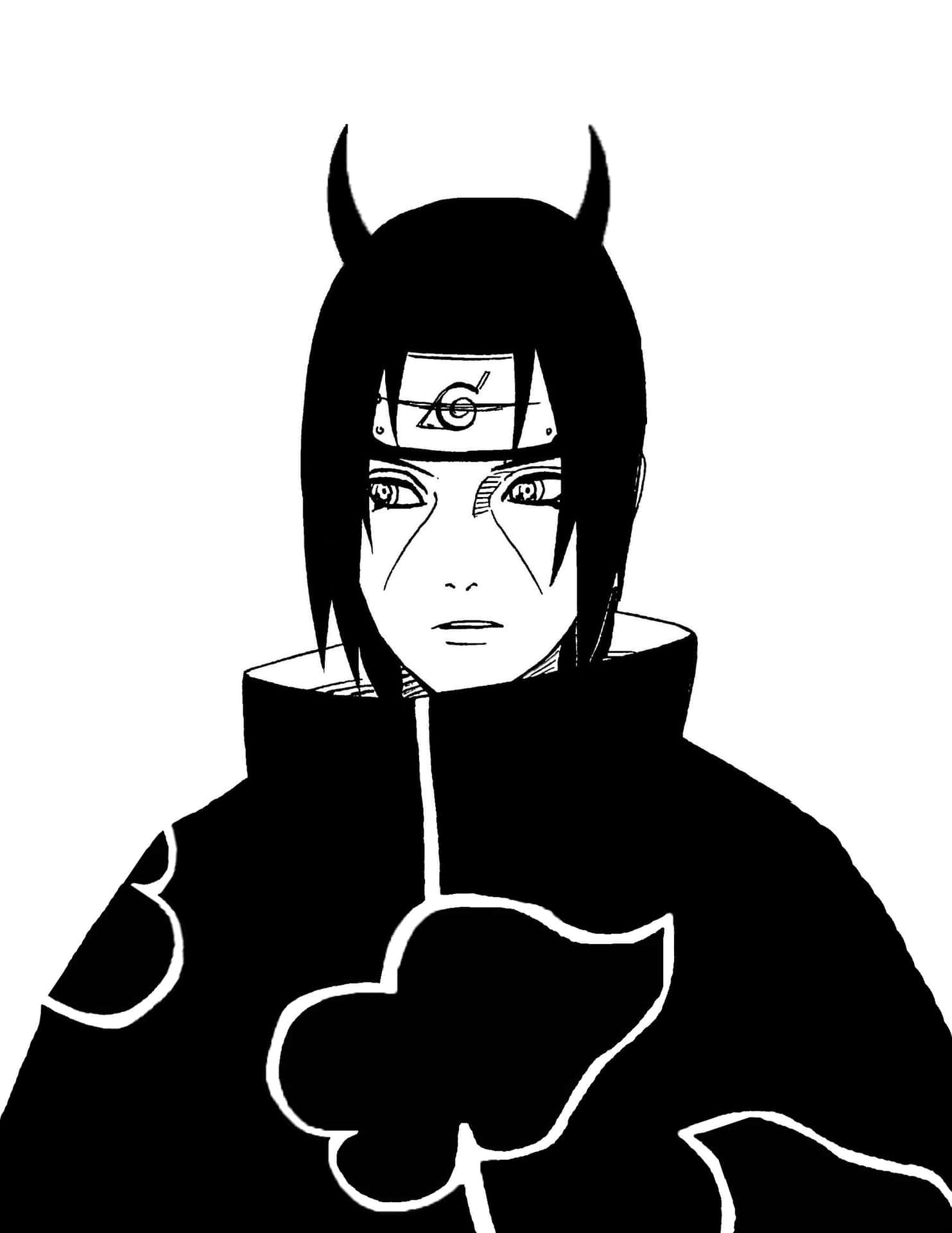 Itachi Uchiha Black White Art Wallpaper