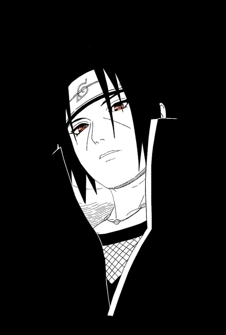 Itachi Uchiha Black White Portrait Wallpaper