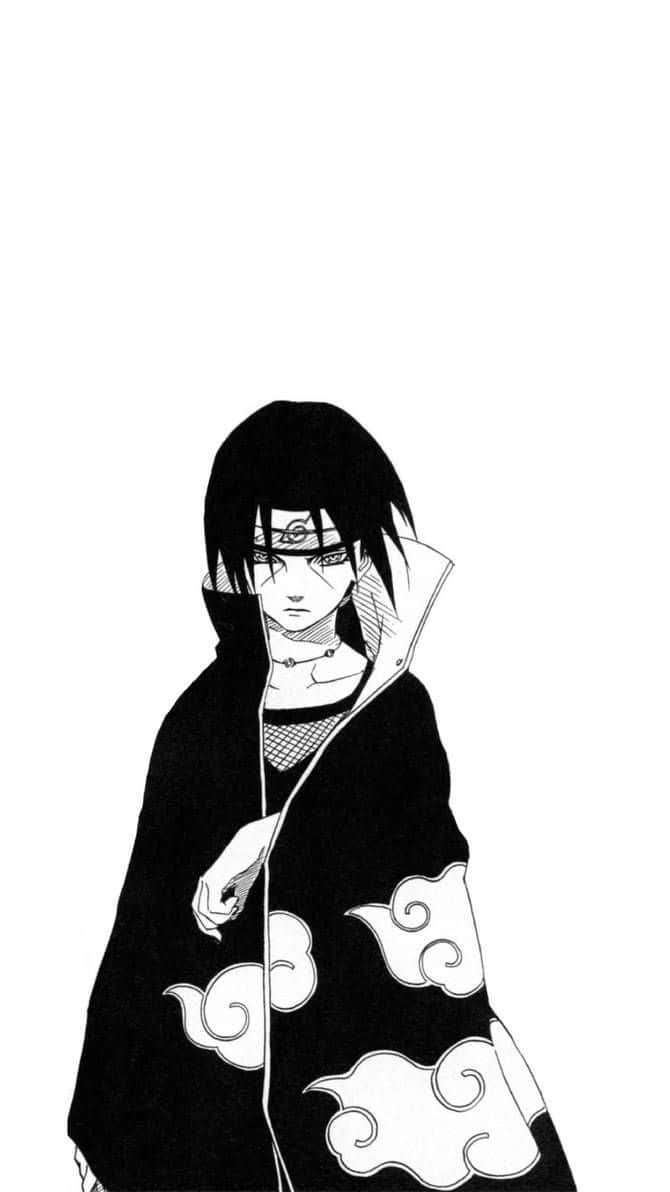 Itachi Uchiha Blackand White Artwork Wallpaper