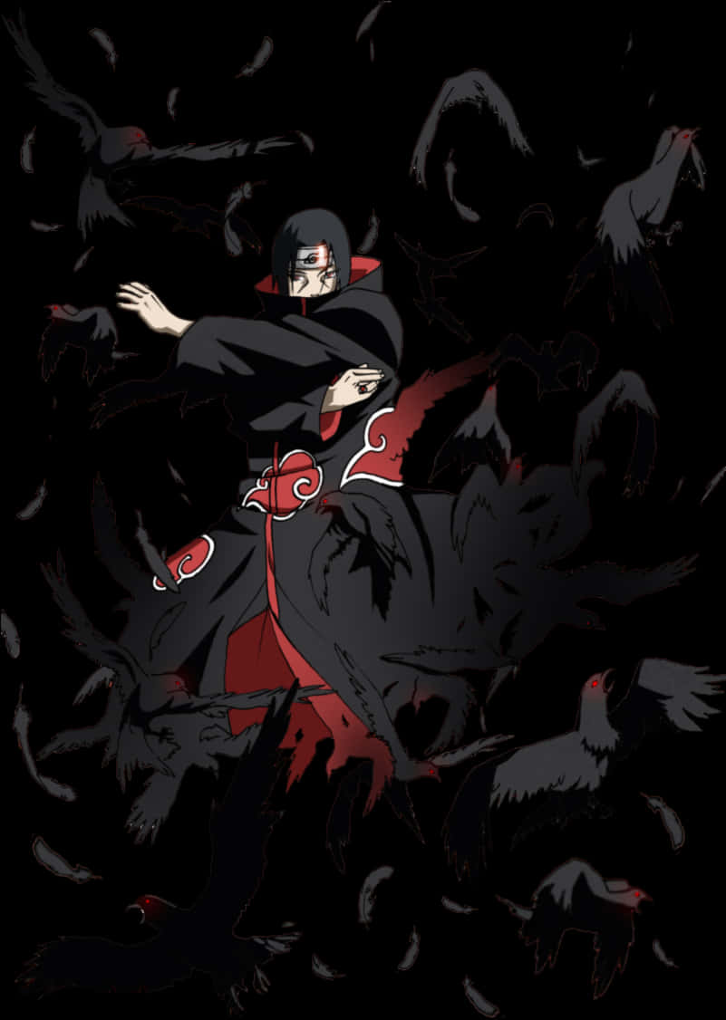 Itachi Uchiha Crows Illusion PNG