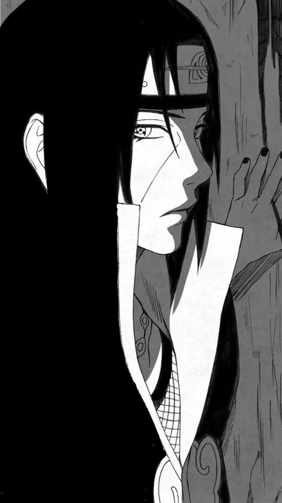 Itachi_ Uchiha_ Manga_ Profile_ B W Wallpaper