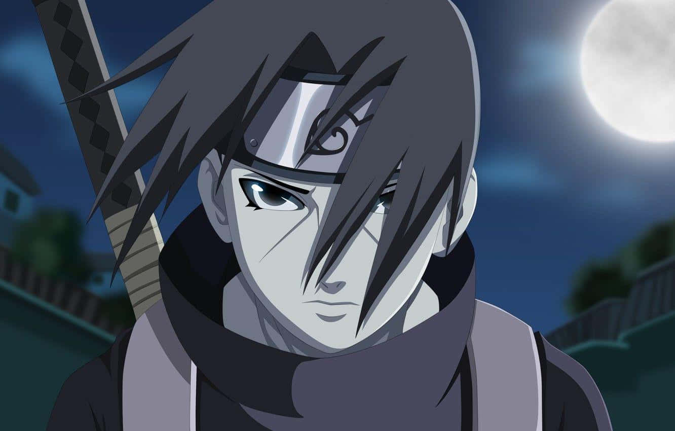 Itachi Uchiha Maanverlichte Nacht Achtergrond