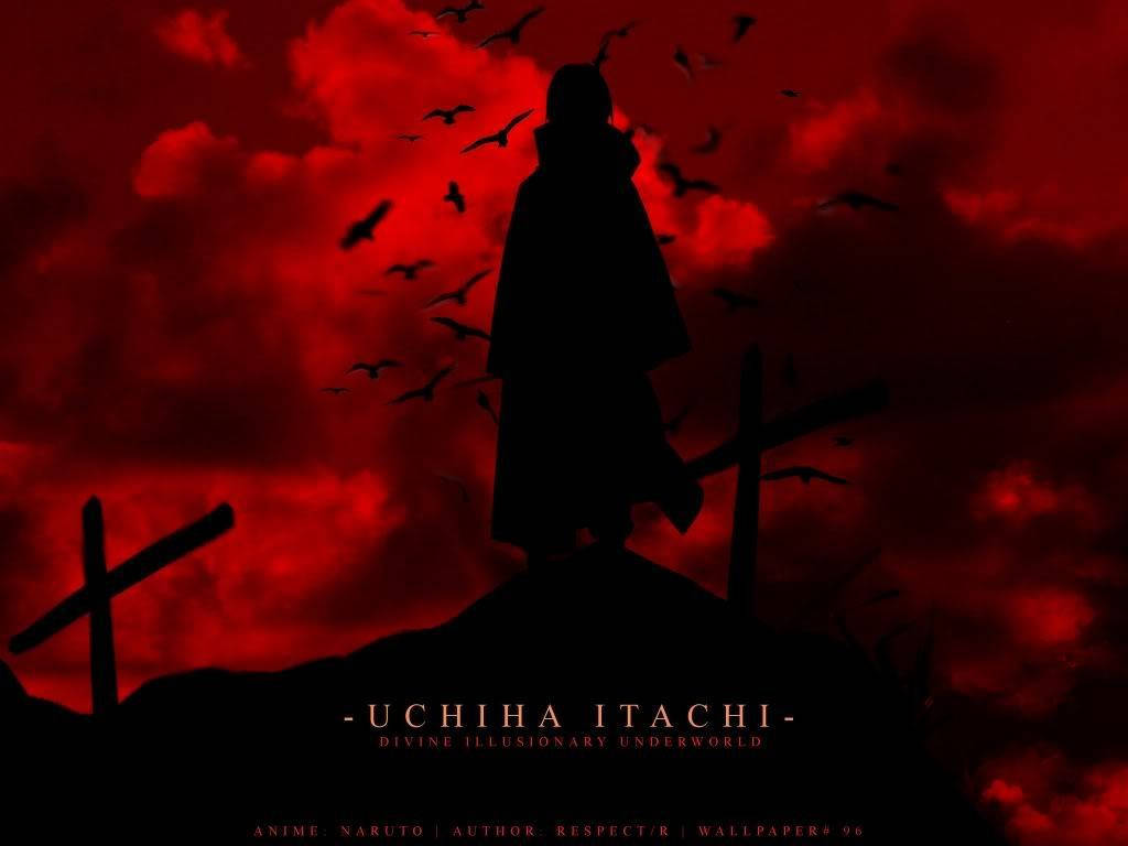 Itachi Uchiha Rosso Nero Sfondo