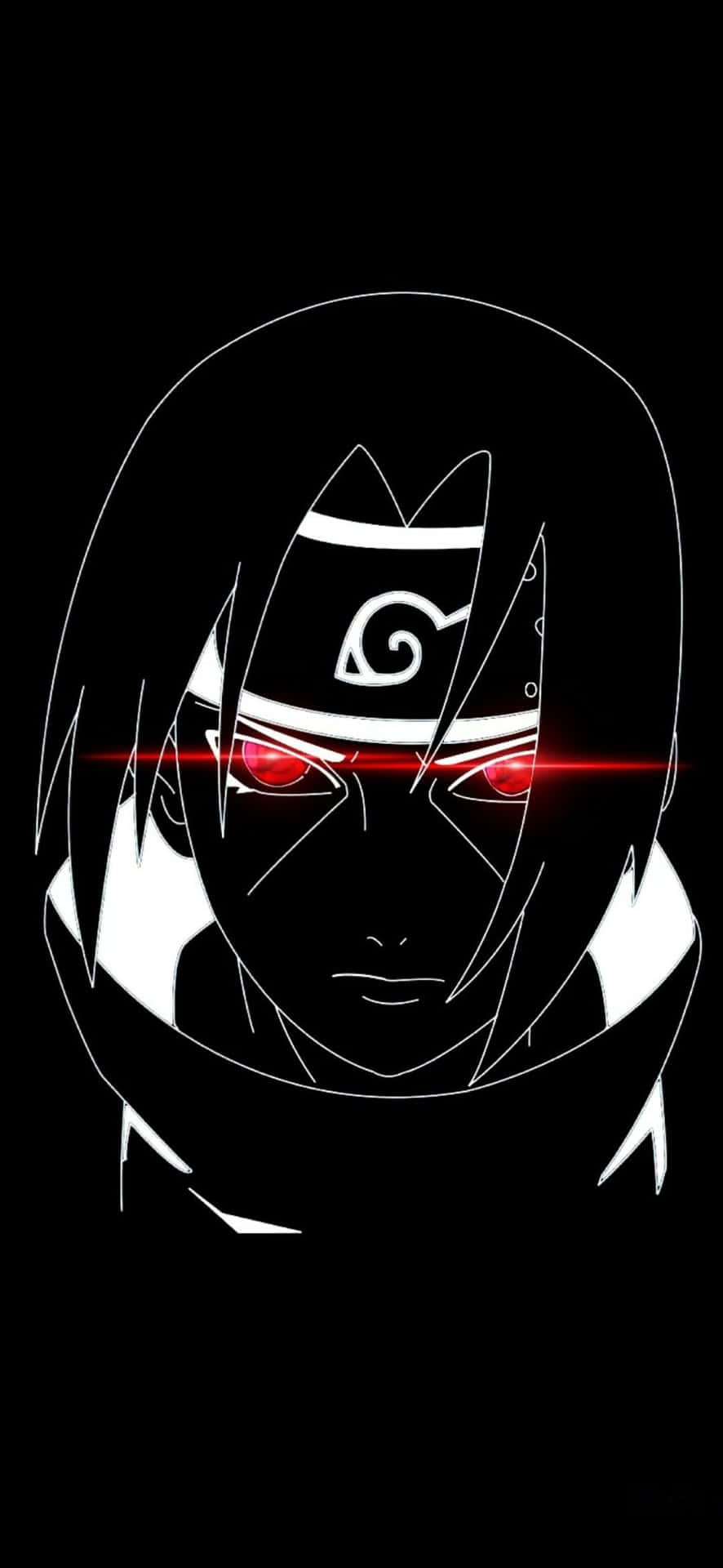 Itachi Uchiha Red Eyes Black Background Wallpaper