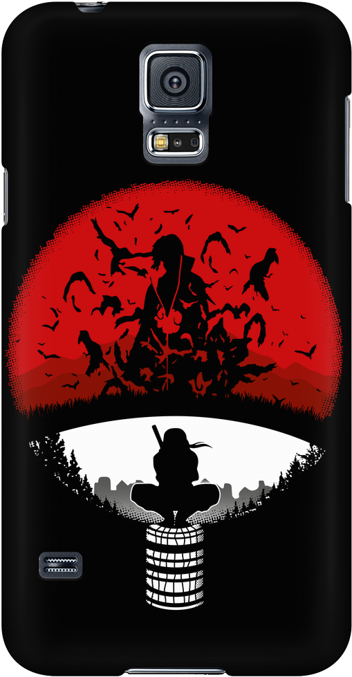 Itachi Uchiha Red Moon Silhouette Phone Case PNG