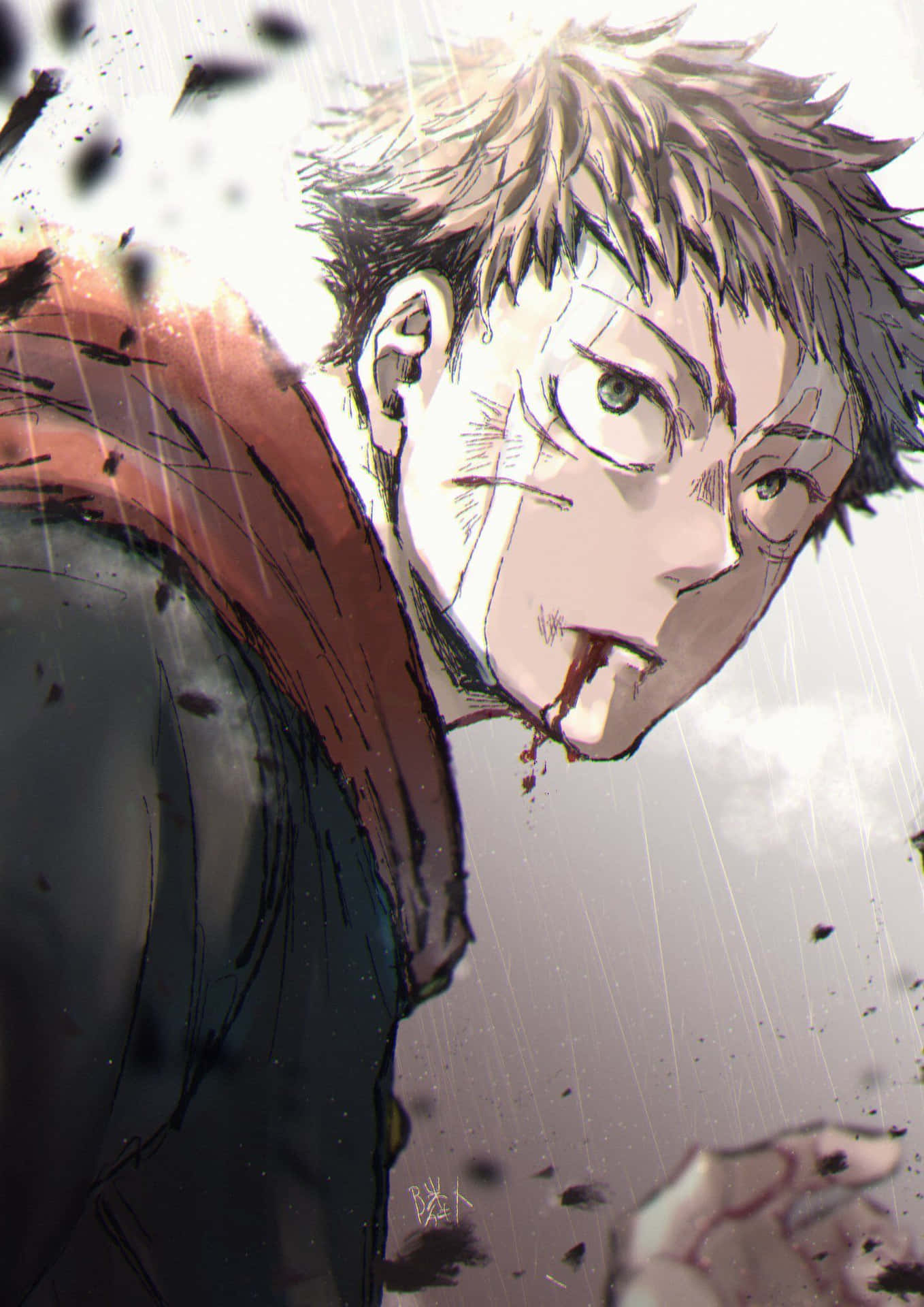 A Character With Blood On His Face Wallpaper