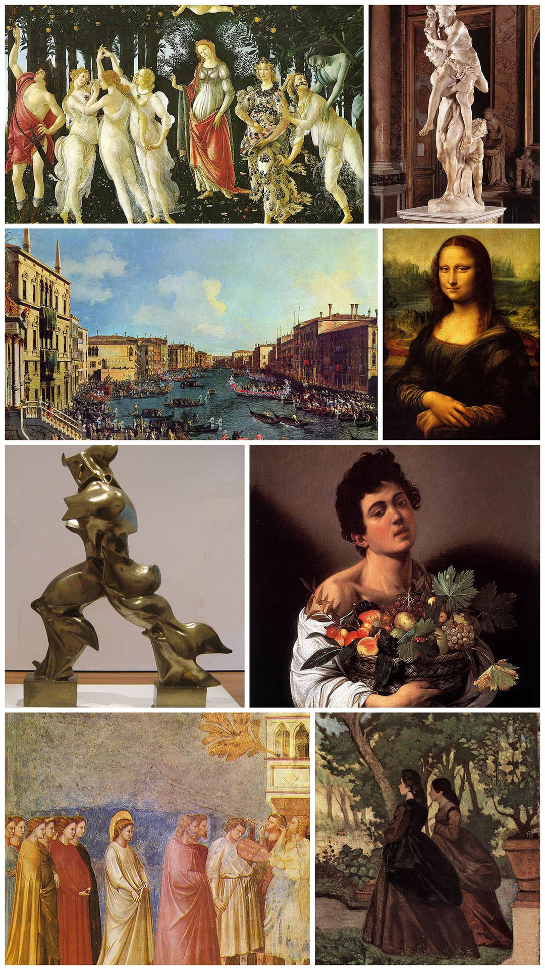 Italienske Kunstværker Collage Wallpaper