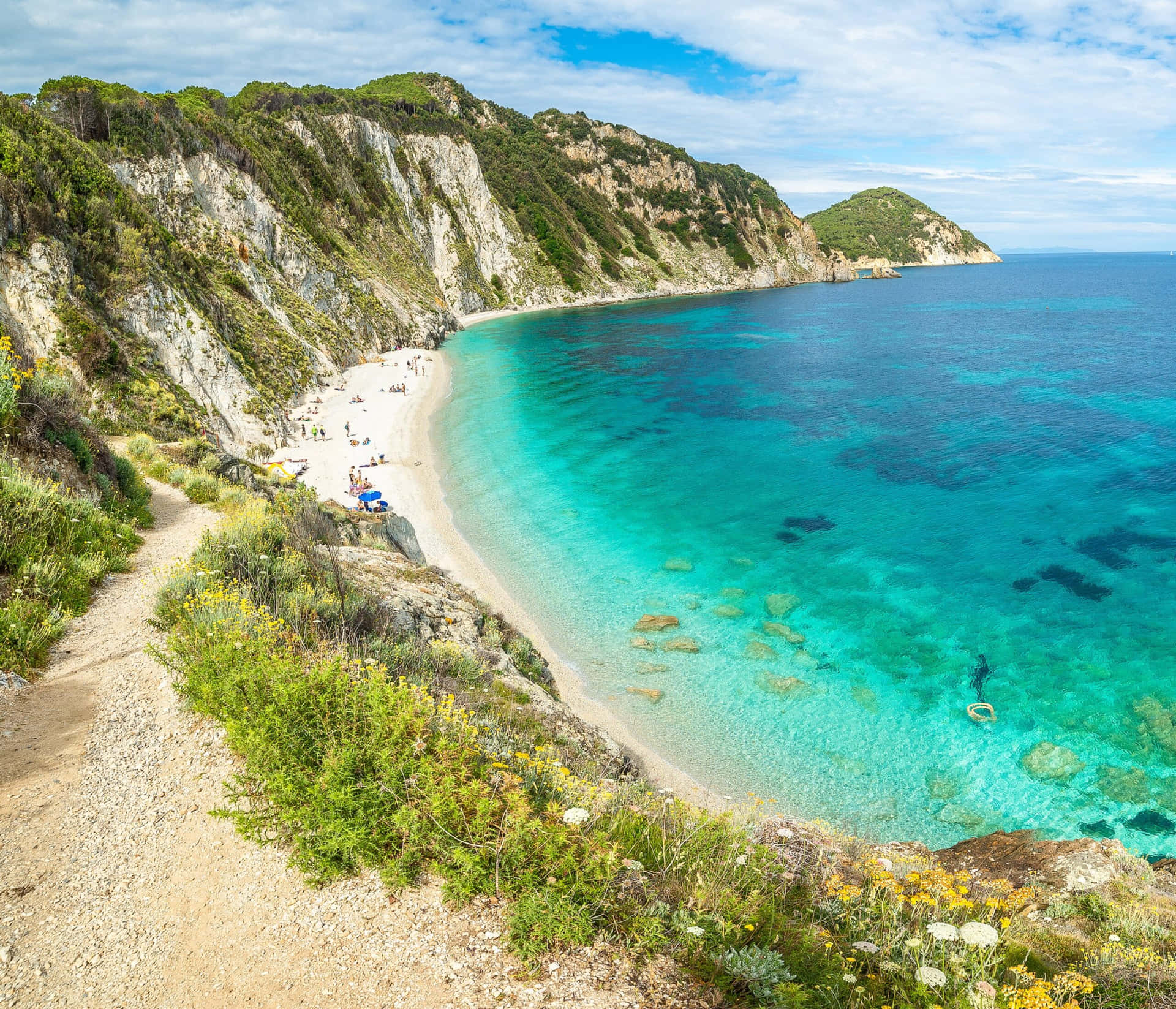 Picturesque Italian Beach at Sunset Wallpaper