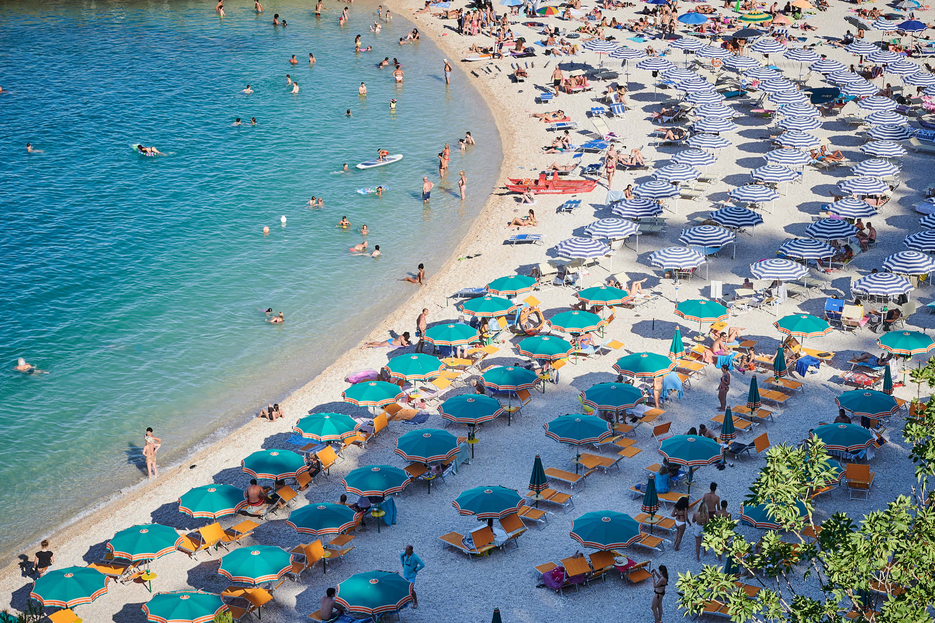 Italian Beach Scenery: A Serene Vacation Destination Wallpaper