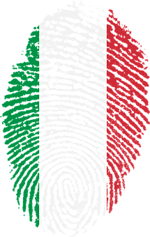 Italian Fingerprint Flag Art PNG