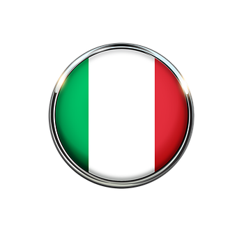 Italian Flag Button Graphic PNG