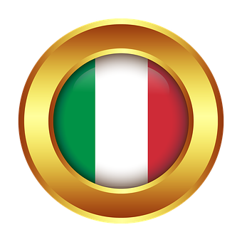 Italian_ Flag_ In_ Golden_ Circle PNG