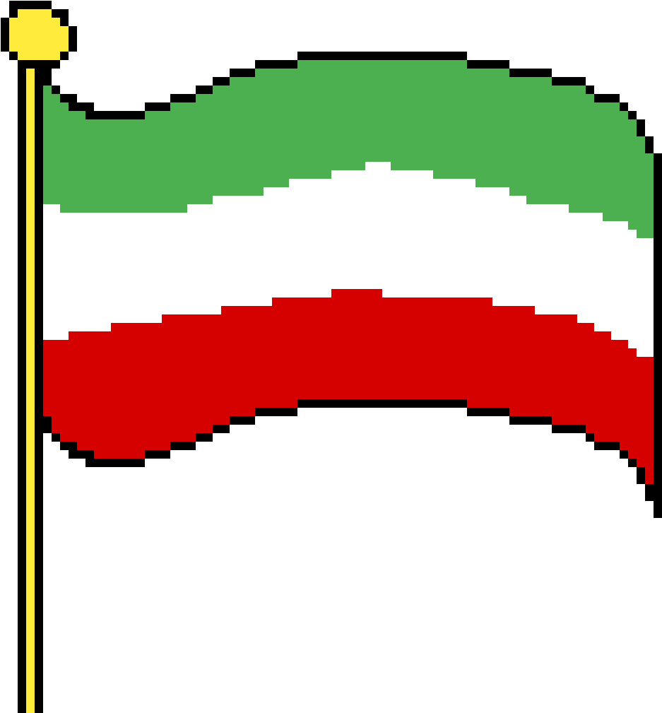 Italian Flag Pixel Art PNG