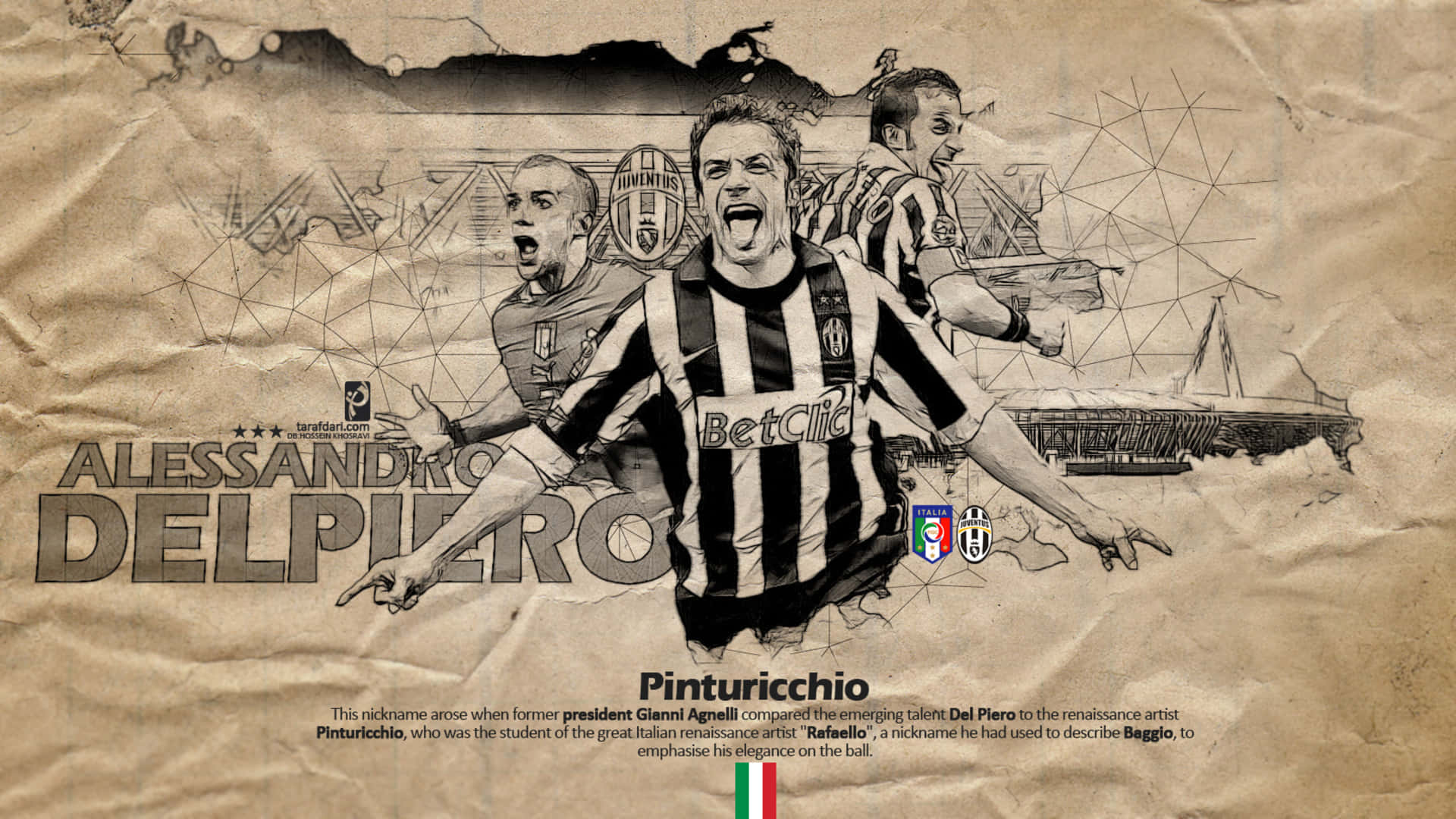 Italian Football Legend Alessandro Del Piero On Field Wallpaper