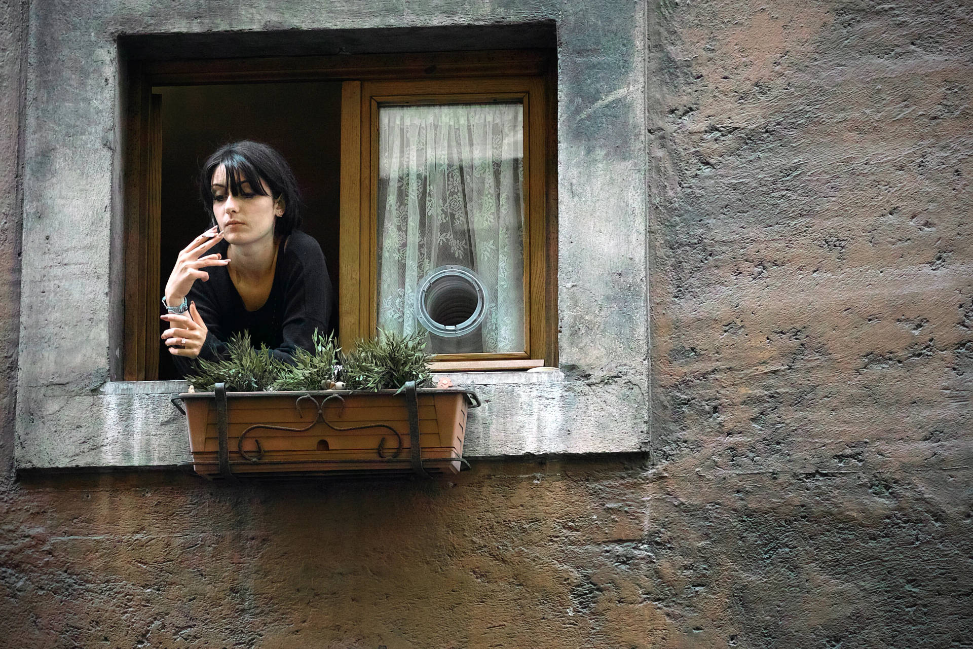 Italian Girl From Window Picture