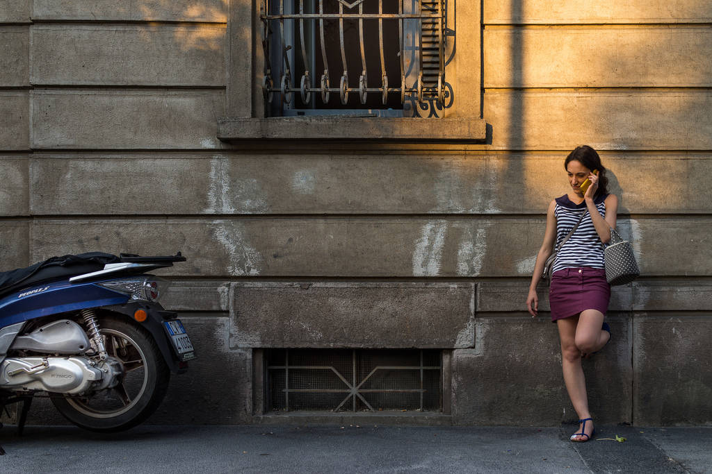 Italian Girl Near Motorcycle Picture