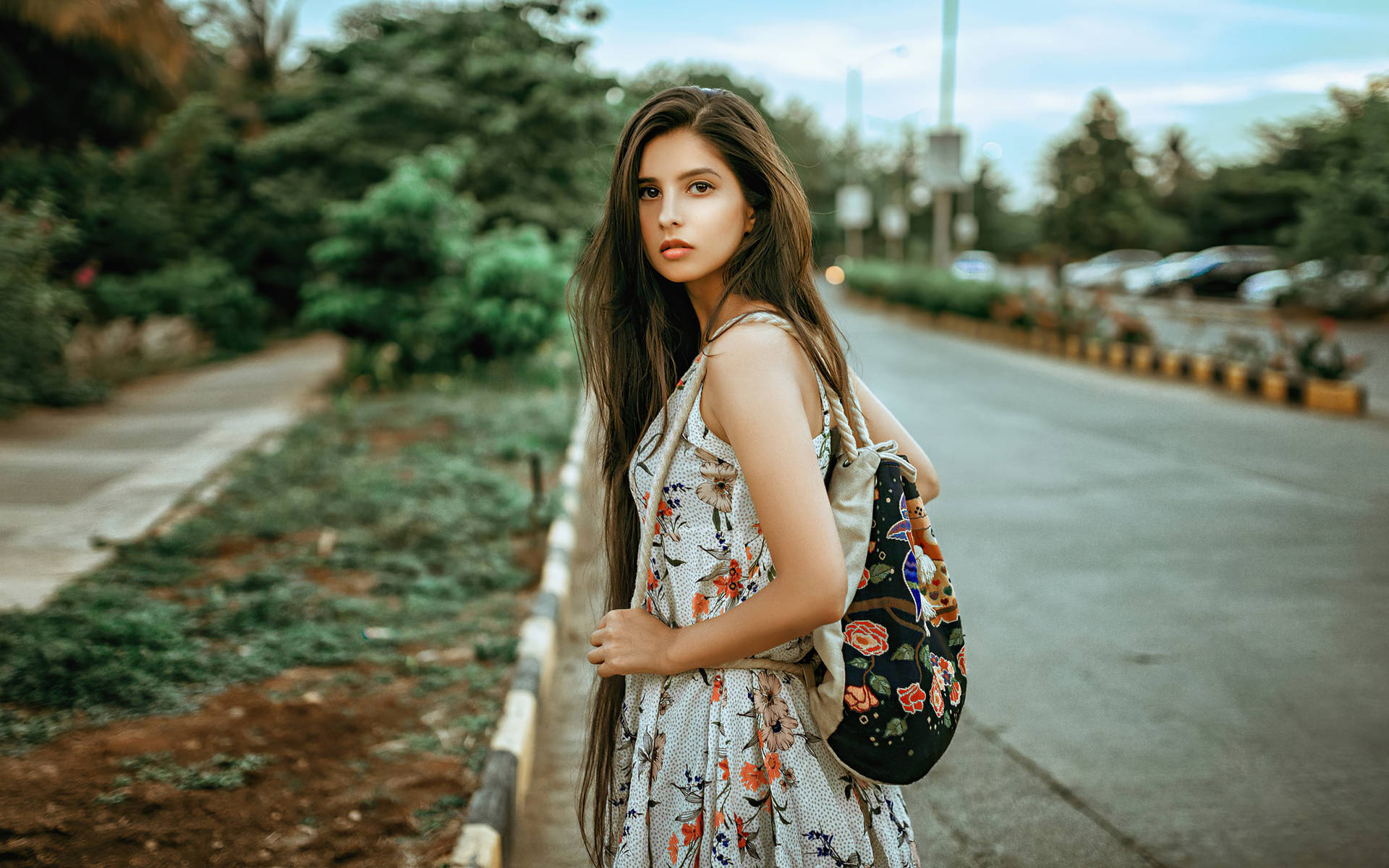 Italian Girl With Backpack Picture
