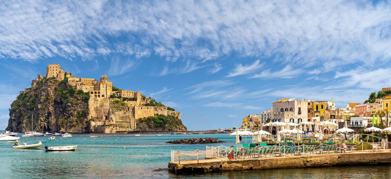 Breathtaking Panoramic View of Italian Island Wallpaper