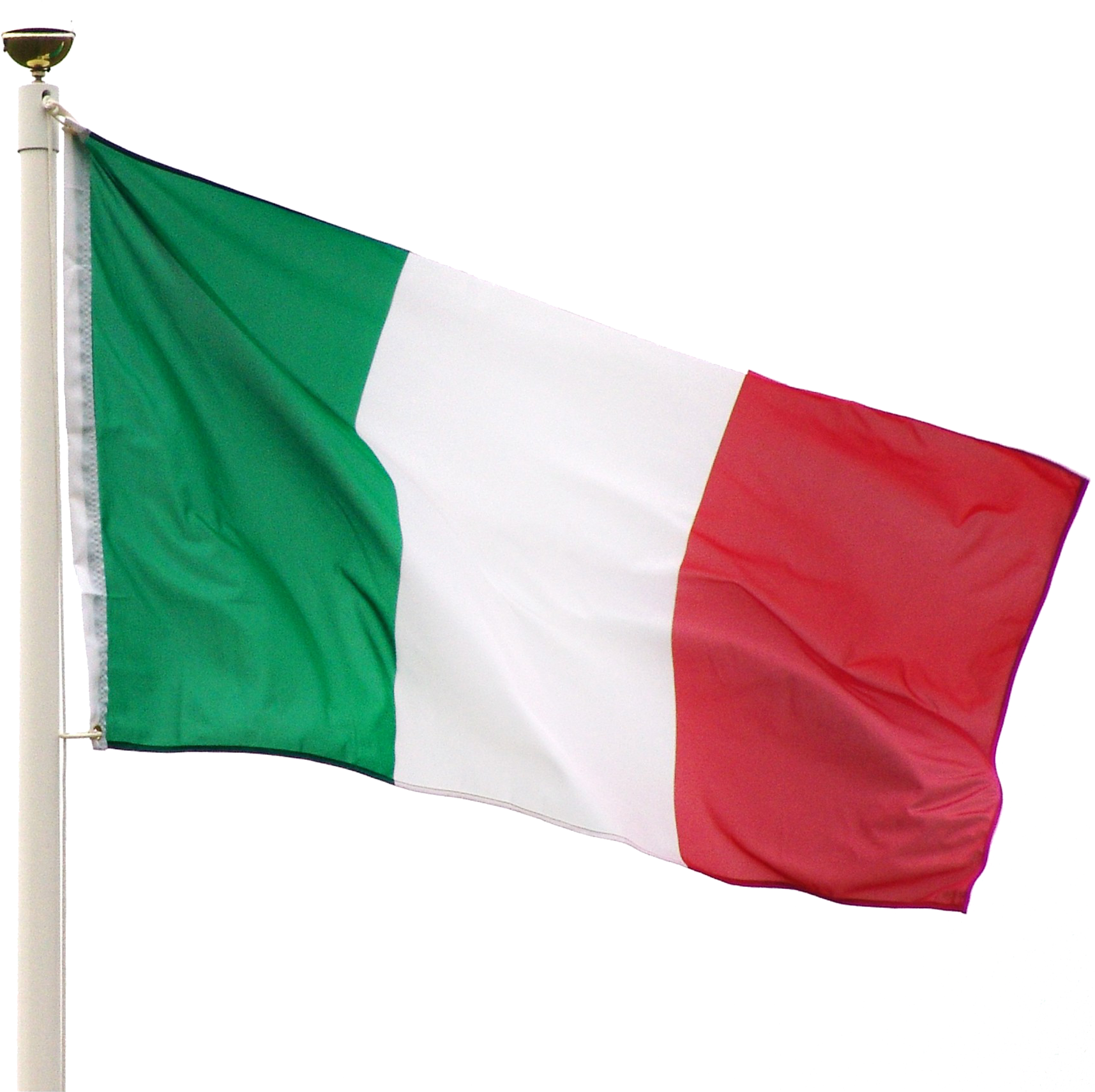 Italian National Flag Waving PNG